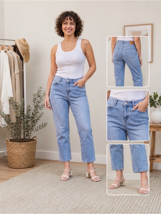 bill blass Denim - Vintage Bill Blass High Rise Straight Leg Jeans Light Wash Crop Mom Denim 8